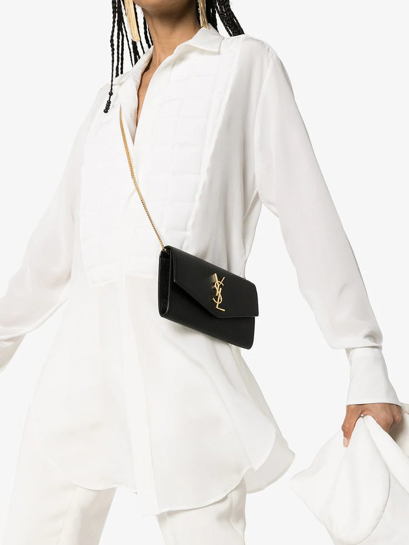 Bolsa Transversal C/ Placa Monograma YSL Saint Laurent