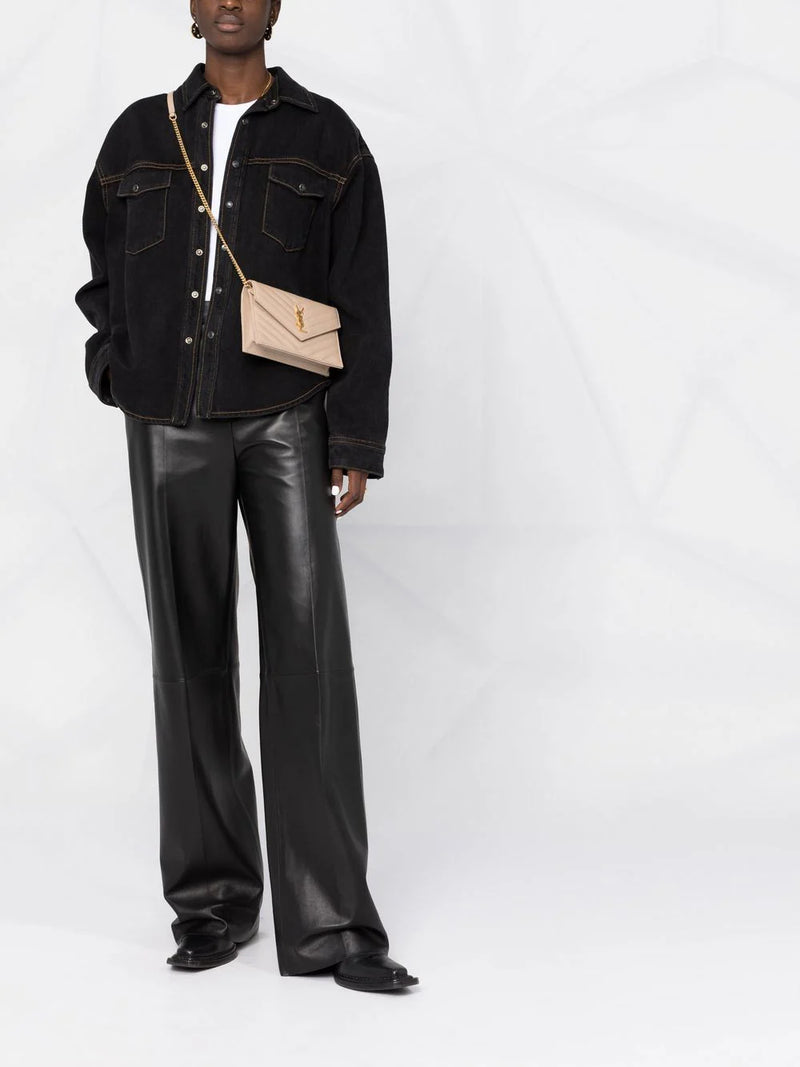 Bolsa Transversal Com Placa De Logo YSL Saint Laurent