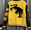 Louis Vuitton Jaqueta Varsity "Yellow Black Multi-Patches Mixed"